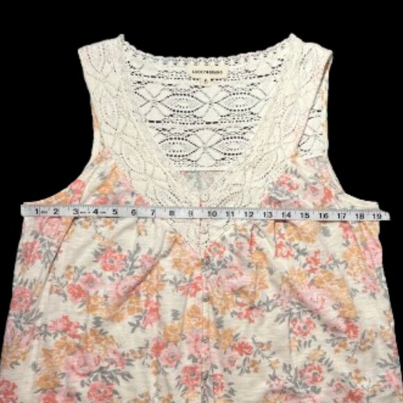 Lucky Brand Crochet Lace Floral Tank Top - Size Medium - Picture 4 of 9